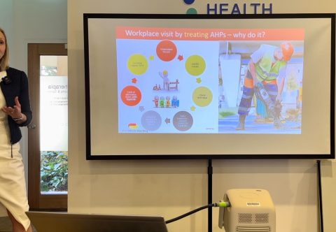 Therapia presentation on workplace visits and treating AHPs in RTW scheme.