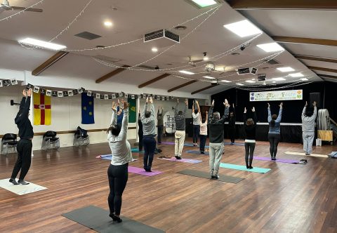 Yoga session for flexibility at Therapia